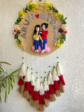 Customizable Couple Felt Hoop with Tassels