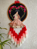Customizable Couple Embroidered Hoop with Tassels