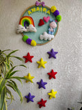 Customizable Name Felt Wall Hanging with Stars