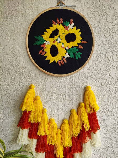 Sunflower Embroidered Dreamcatcher