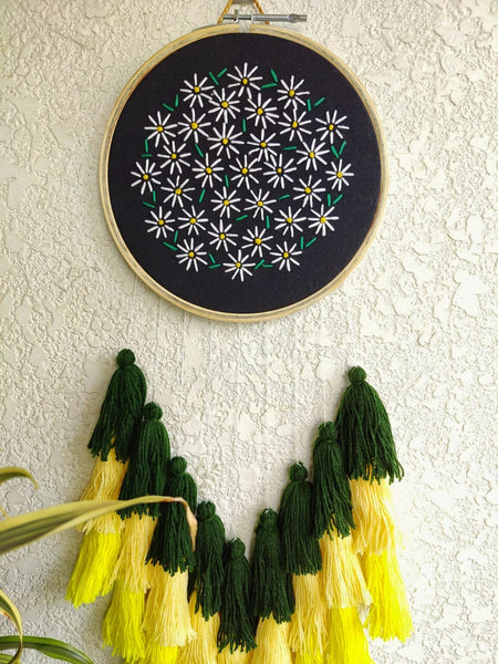 Small White Floral Embroidered Dreamcatcher