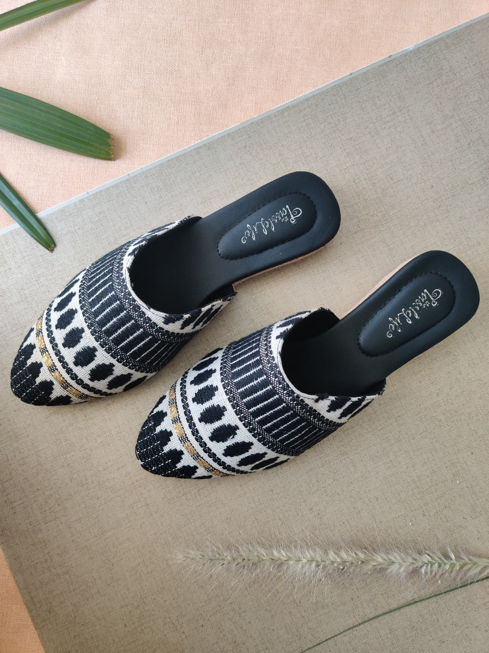 Textured Black Vegan Mules - The Tassle Life 