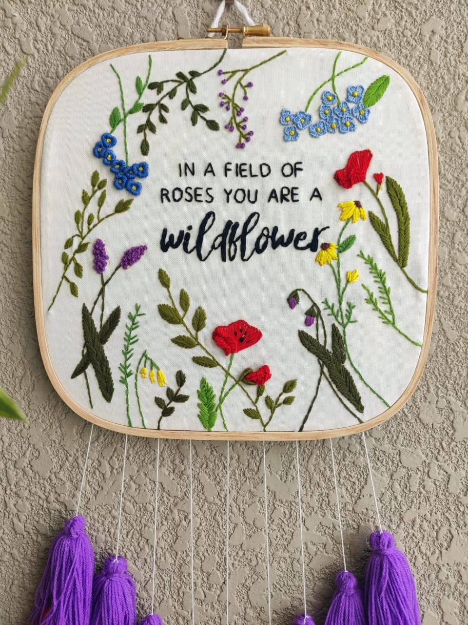 'Customizable Quote' Hand Embroidered Dreamcatcher