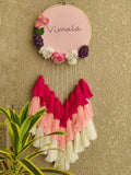 Customizable Floral Embroidered Hoop with Tassels