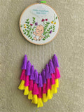 'Baby Arrival' Embroidered Hoop with Tassels