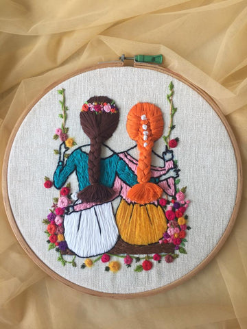 Best Friends Forever Embroidered Hoop