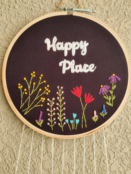 'Happy Place' Floral Dreamcatcher